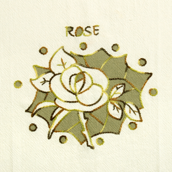 [바이핸즈] 다이스티치 선염 프린트 미니 자수커트지 완제품 A4 - 백아이보리