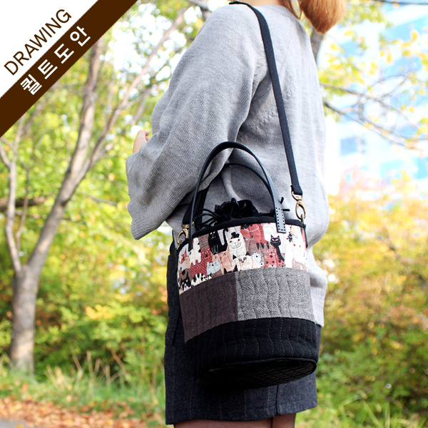 퀼트의시작은? 엔조이퀼트와 함께,[바이핸즈] 냥이런치박스 퀼트도안