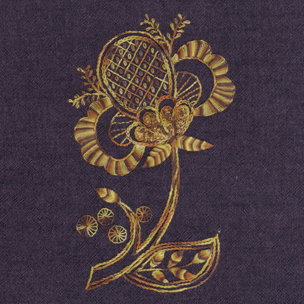 [바이핸즈] 크루엘 로얄 선염 자수 커트지 완제품 23cm x 15cm - 퍼플