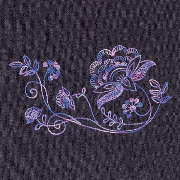 [바이핸즈] 크루엘 샬럿 선염 자수 커트지 완제품 25cm x 13cm - 퍼플