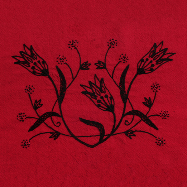 [바이핸즈] 크루엘 트윈 선염 자수 커트지 완제품 33cm x 22cm - 레드