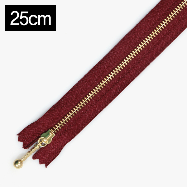 퀼트의시작은? 엔조이퀼트와 함께,[YKK] 금색지퍼 1 (25cm) - 와인