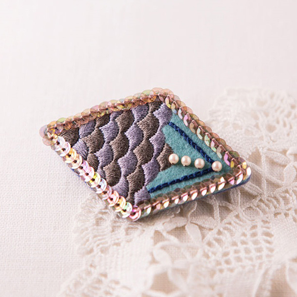 [자수패키지] Plomme의 바다의 조각 브로치