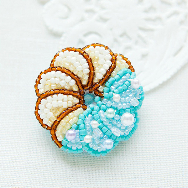 [자수패키지] Anne의 프렌치 크룰러 브로치 - 블루