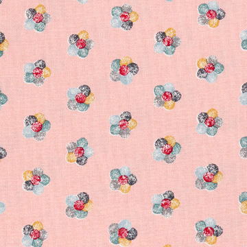 [코튼프린트] 플라워 오로라 프린트원단 - 라이트핑크 (1/2Yd)