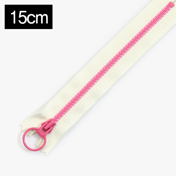 퀼트의시작은? 엔조이퀼트와 함께,[YKK] 비슬론 콤비 지퍼 3호(15cm) - 아이보리(핑크)