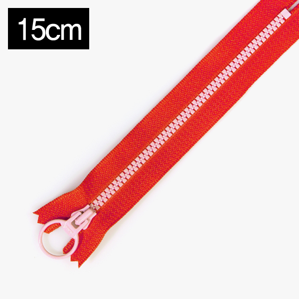 퀼트의시작은? 엔조이퀼트와 함께,[YKK] 비슬론 콤비 지퍼 3호(15cm) - 레드(라이트핑크)