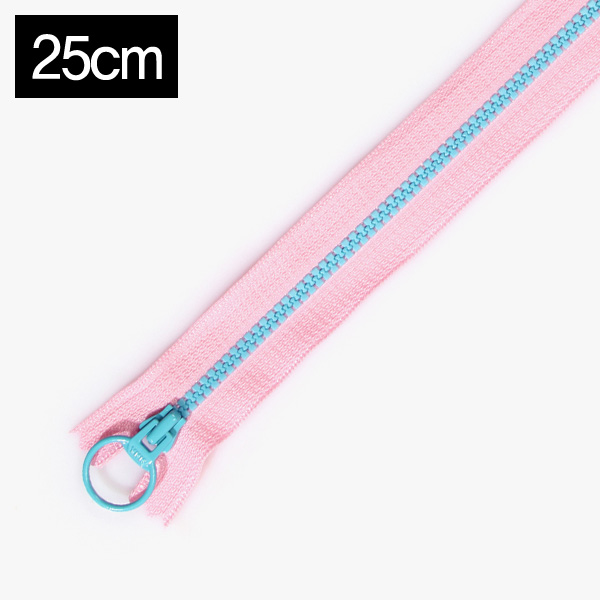 퀼트의시작은? 엔조이퀼트와 함께,[YKK] 비슬론 콤비 지퍼 3호(25cm) - 라이트핑크(스카이블루)