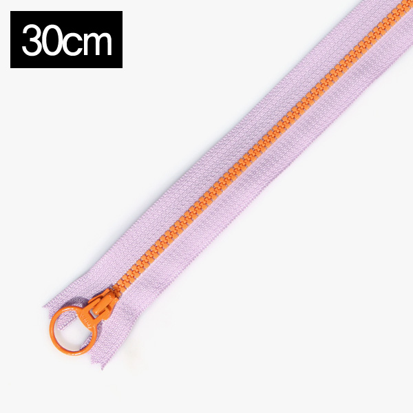 퀼트의시작은? 엔조이퀼트와 함께,[YKK] 비슬론 콤비 지퍼 3호(30cm) - 라이트라벤더(오렌지)