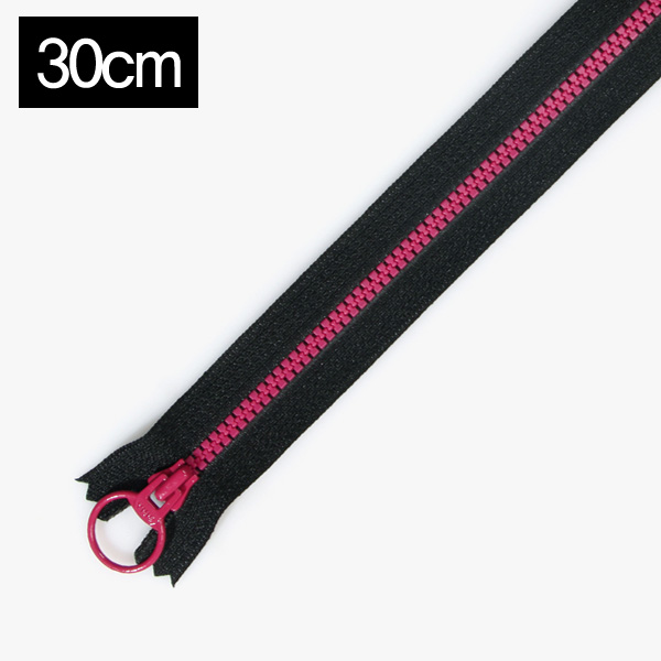 퀼트의시작은? 엔조이퀼트와 함께,[YKK] 비슬론 콤비 지퍼 3호(30cm) - 블랙(레드퍼플)