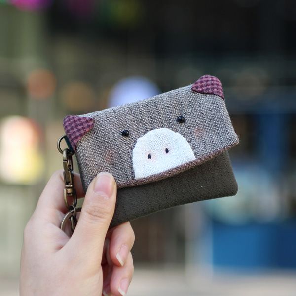 [바이핸즈] 퀼트패키지 소품 - 꿀꿀이 카드지갑