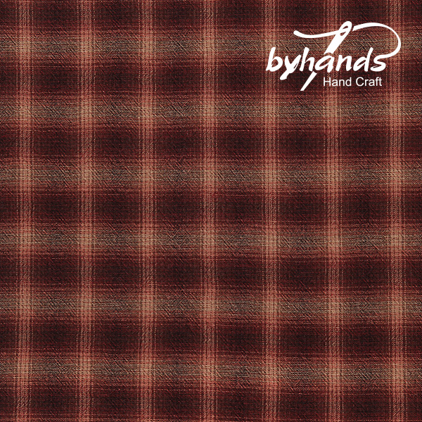 [바이핸즈] 타탄체크 선염체크원단 - 레드(더블롤링 10YD)