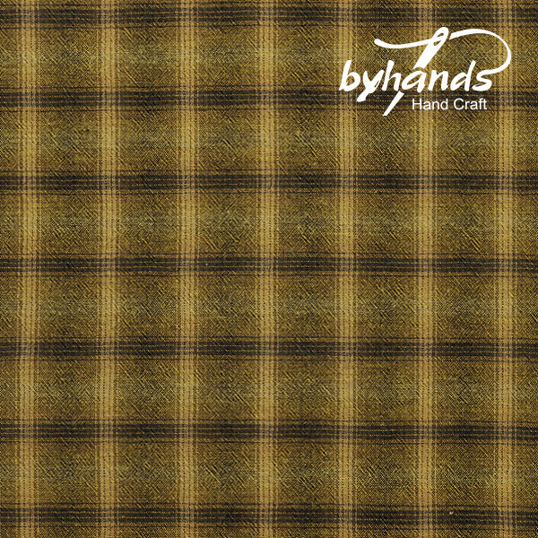 [바이핸즈] 타탄체크 선염체크원단 - 옐로우(더블롤링 10YD)