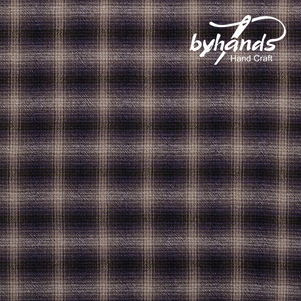 [바이핸즈] 타탄체크 선염체크원단 - 퍼플(더블롤링 10YD)