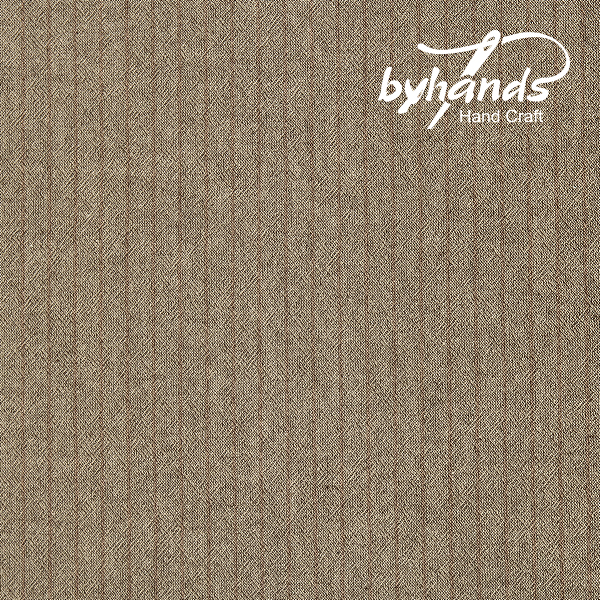 [바이핸즈] 미니 스트라이프 선염체크원단 - 라이트세피아(더블롤링 10YD)