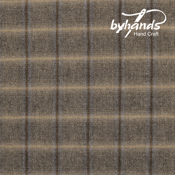 [바이핸즈] 투톤라인 스퀘어 선염체크원단 - 라이트그레이(더블롤링 10YD)