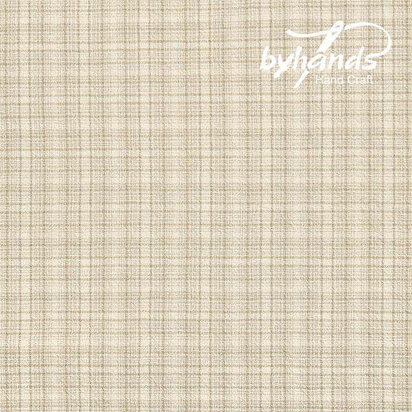 [바이핸즈] 스위트밀크 선염체크원단 - 라이트베이지(더블롤링 10YD)