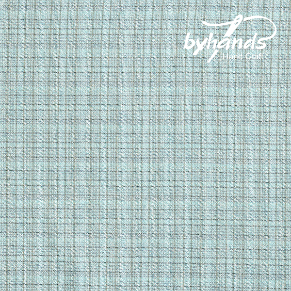 [바이핸즈] 스위트밀크 선염체크원단 - 블루(더블롤링 10YD)