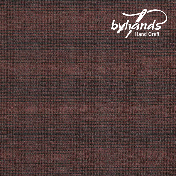 [바이핸즈] 태터솔 체크 선염체크원단 - 퍼플브라운(더블롤링 10YD)