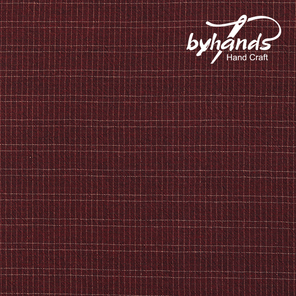 [바이핸즈] 트렌드 미니체크 선염원단 - 버건디(더블롤링 10YD)