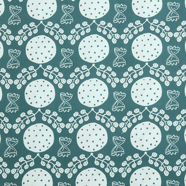 [디자이너원단] 엠마스 키친 블루 스트레이너스 프린트원단 - 블루그린