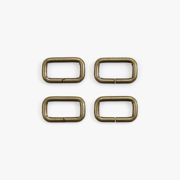 [가방부자재] 사각 연결고리 15mm 4개 1SET - 청동