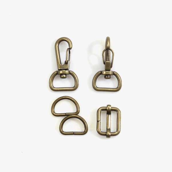 퀼트의시작은? 엔조이퀼트와 함께,[가방부자재] 가방 연결고리 세트 15mm - 청동