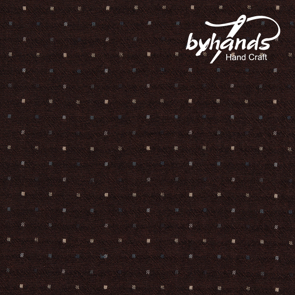 [바이핸즈] 도트 선염체크원단 - 레드브라운(더블롤링 10YD)