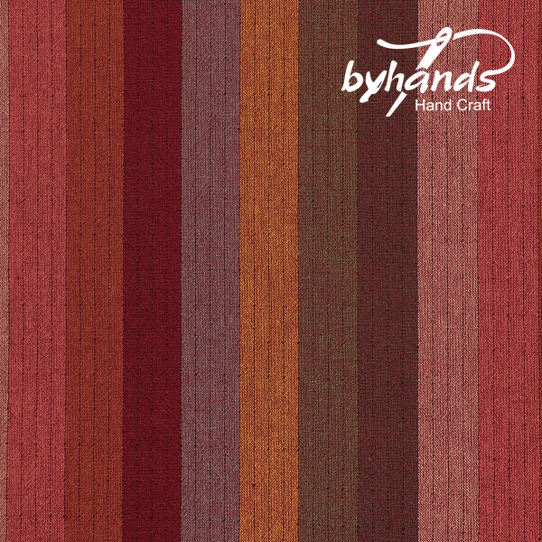 [바이핸즈] 컬러 믹싱 와인톤 선염체크원단(더블롤링 10YD)