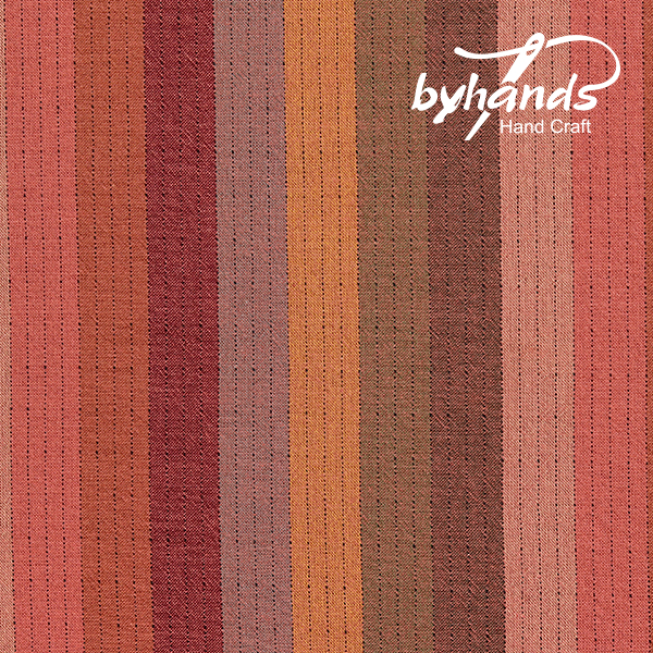 [바이핸즈] 컬러 믹싱 코랄톤 선염체크원단(더블롤링 10YD)