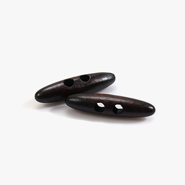 [장식부자재] 타원 우드 떡볶이 단추(60mm) - 진밤색 (개)
