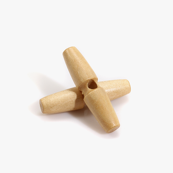 [장식부자재] 우드 떡볶이 단추(60mm) - 베이지
