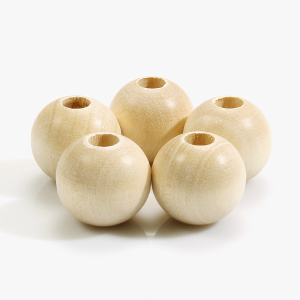 [장식부자재] 마크라메 나무 장식 구슬 30mm 5개 1SET - 백골