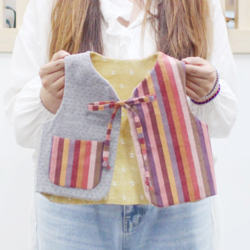 [바이핸즈] 퀼트패키지 소품 - 깨비 양면조끼(S,L) (개)