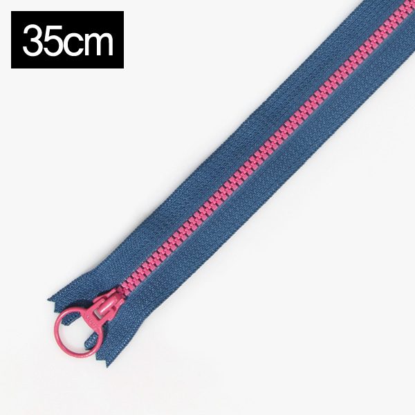 퀼트의시작은? 엔조이퀼트와 함께,[YKK] 비슬론 콤비 지퍼 3호(35cm) - 네이비(핫핑크)
