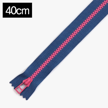 [YKK] 비슬론 콤비 지퍼 5호(40cm) - 네이비(핫핑크) (개)