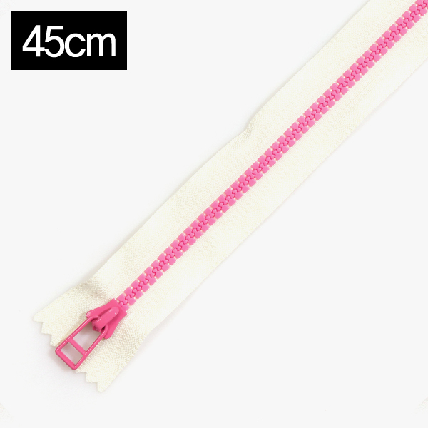 [YKK] 비슬론 콤비 지퍼 5호(45cm) - 아이보리(핑크)