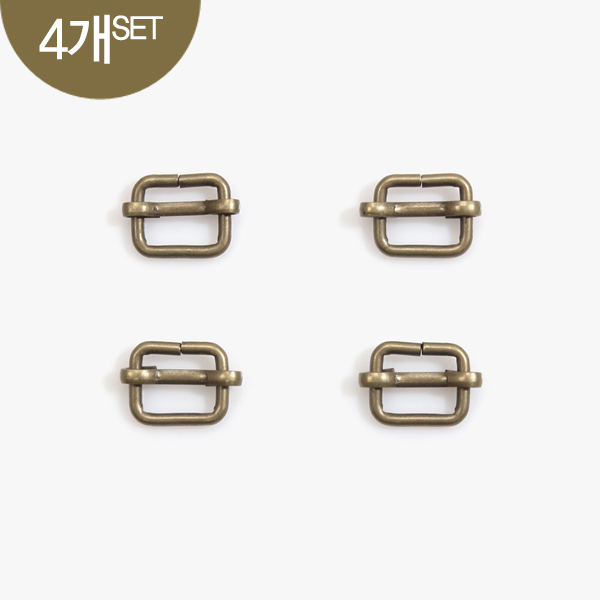 [바이핸즈] 청동 사각 끈 조절 연결고리 4개 1SET - 12mm