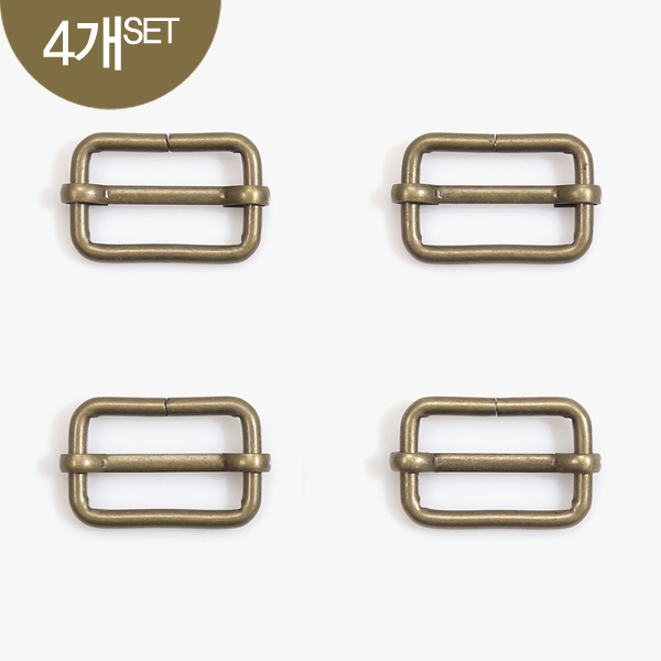 [바이핸즈] 청동 사각 끈 조절 연결고리 4개 1SET - 25mm
