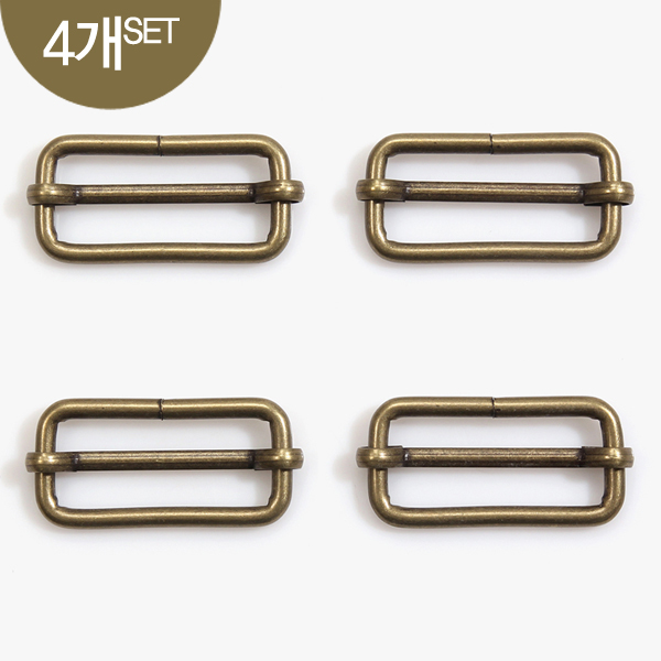 [바이핸즈] 청동 사각 끈 조절 연결고리 4개 1SET - 38mm