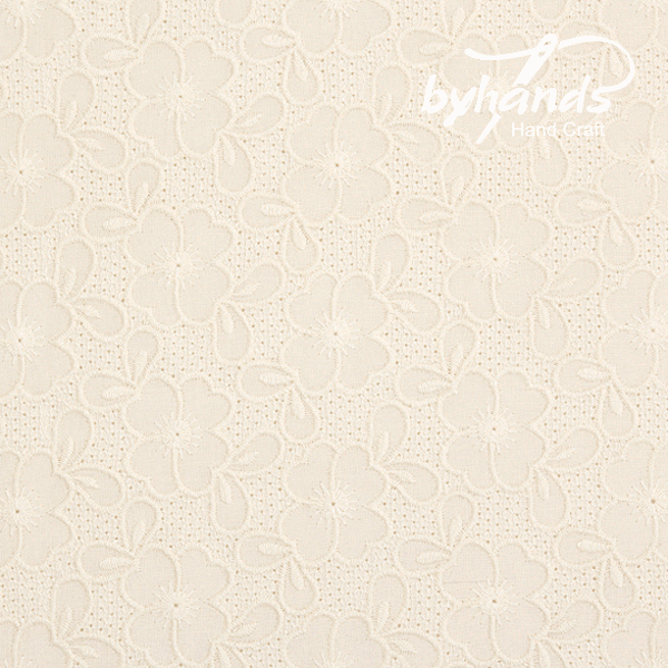 [바이핸즈] 대폭 진달래 아일렛 레이스원단 - 내추럴 (EYL-0005)