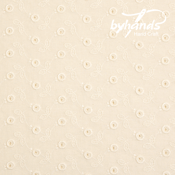 [바이핸즈] 대폭 똘똘이 아일렛 레이스원단 - 내추럴 (EYL-0007)