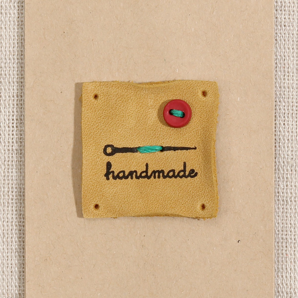 퀼트의시작은? 엔조이퀼트와 함께,[장식부자재] 핸드메이드 바늘 천연 워싱 가죽라벨 - 옐로우