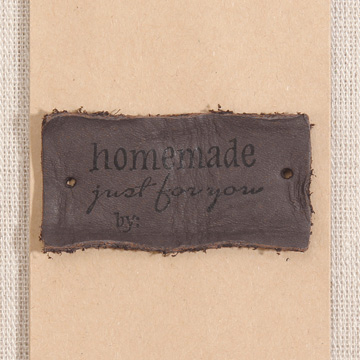 [장식부자재] 홈메이드 천연 워싱 가죽라벨 - 다크브라운 (개)