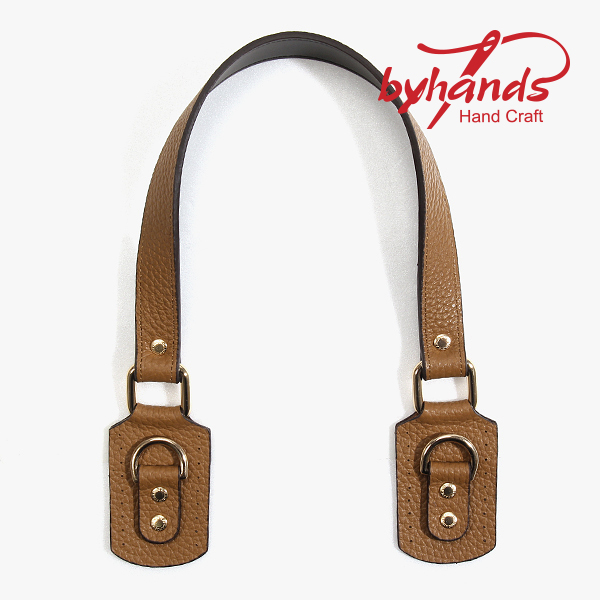 [바이핸즈] 고급 엠보가죽 토트핸들 - 탄