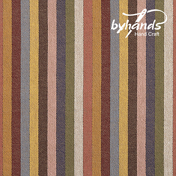 [바이핸즈] 멀티 스트라이프 라이트토프톤 선염체크원단(더블롤링 10YD) (개)