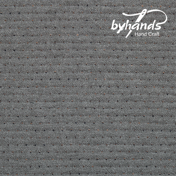 [바이핸즈] 미니도트 선염체크원단 - 내츄럴그레이(더블롤링 10YD)