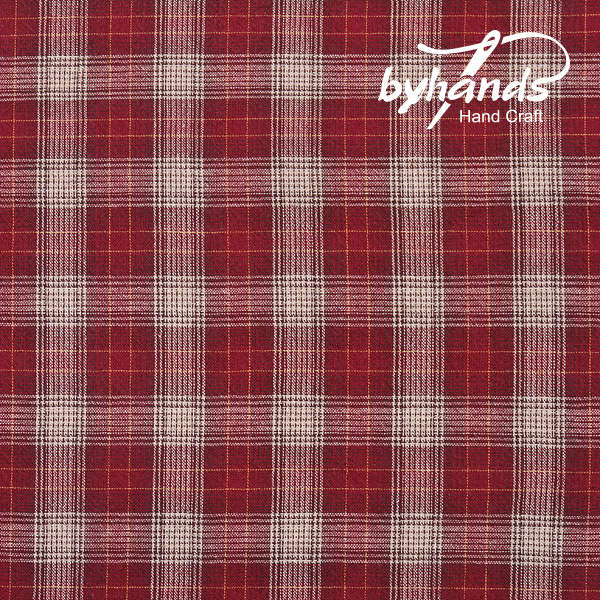 [바이핸즈] 빈티지 선염체크원단 - 로즈우드(더블롤링 10YD)