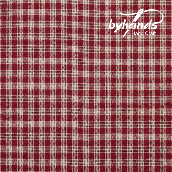 [바이핸즈] 컨츄리 선염체크원단 - 로즈우드(더블롤링 10YD)