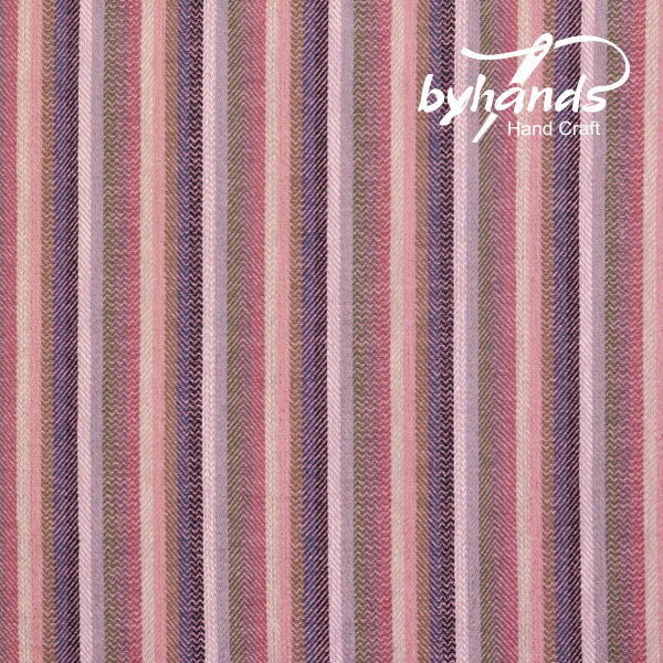 [바이핸즈] 헤링본 선염체크원단 - 핑크(더블롤링 10YD)